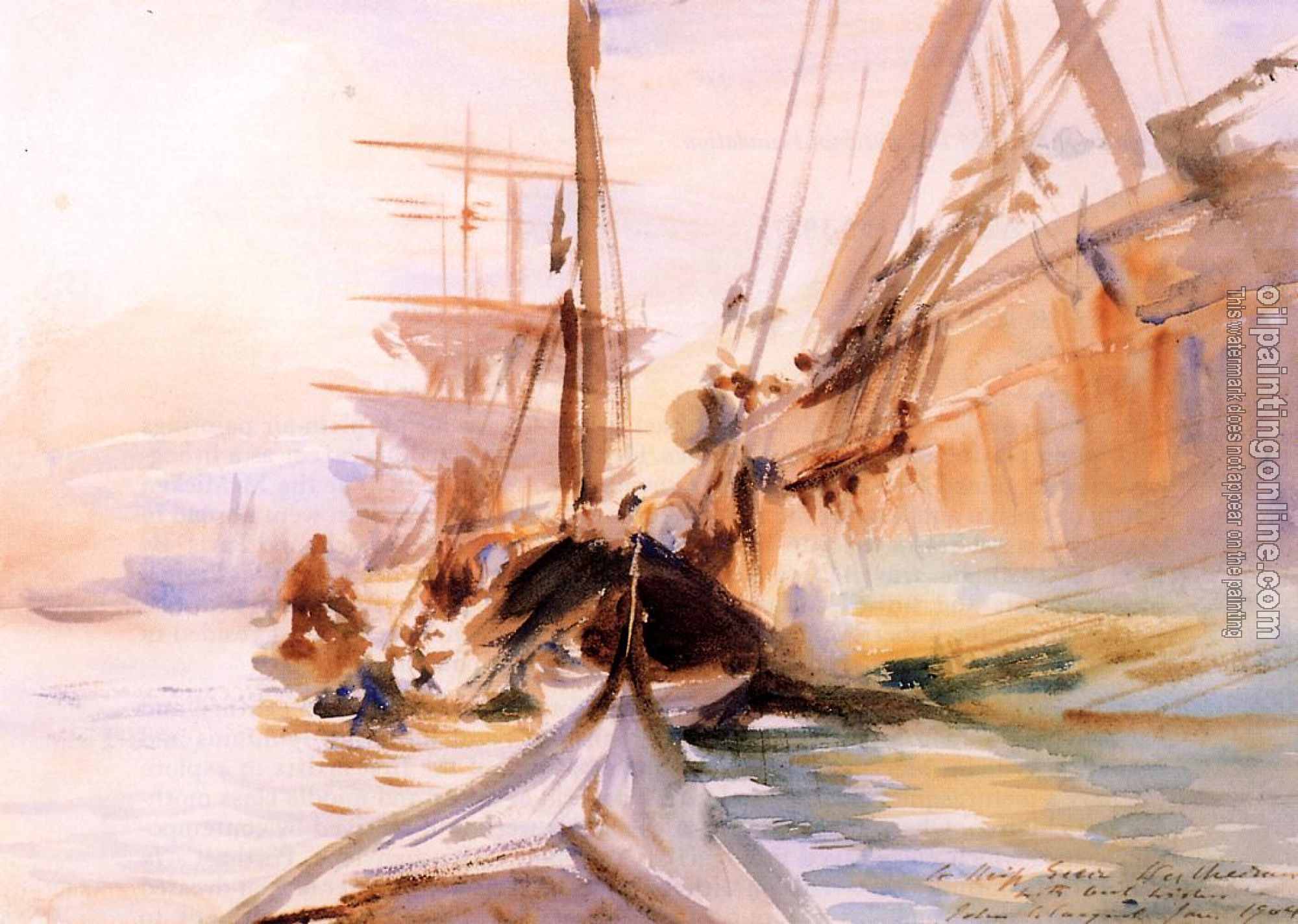 Sargent, John Singer - Unloading Boats, Venice